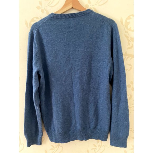 Men's  J.CREW Cariaggi  Italian 100%  Cashmere Slate Blue Sweater Medium - Picture 3 of 3